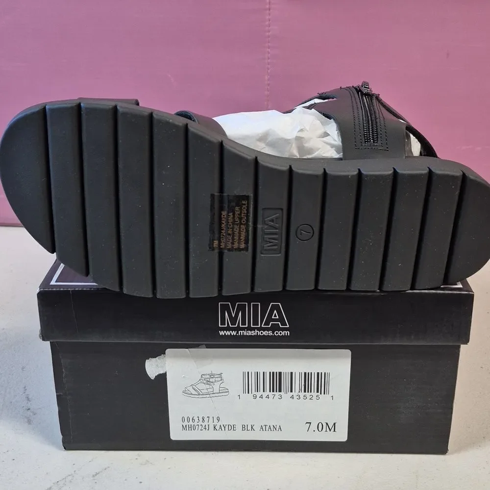MIA Kayde Size 7M Or 8.5M Black Gladiator Sandal - New
